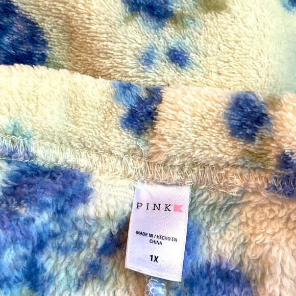 Warm fleece pants pink K floral blue - Picture 3 of 3